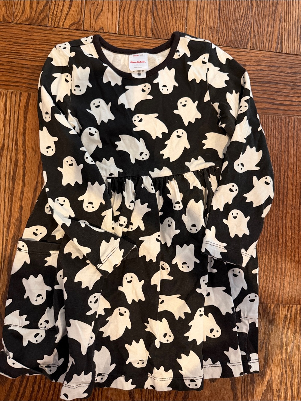 Hanna Anderson Children's Black Dress with White Ghost Print